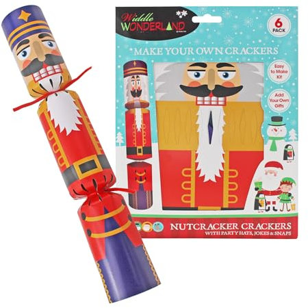 Widdle Wonderland 6 Pack Make your Own Christmas Cracker Kit - Nutcracker 2988