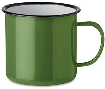 Publick® Set 5 pezzi tazza vintage metallo 350 ml Orig verde, misure 11 x 8 cm, tazza vintage smaltata metallica, capacità 350 ml.