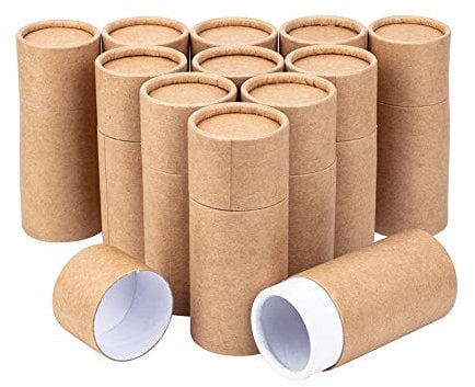 BENECREAT 12PCS 50ml Burlywood Kraft Pappröhrchen Runde Kraftpapierbehälter für Bleistifte Tee Caddy Kaffee Kosmetik Kunsthandwerk Geschenkverpackung
