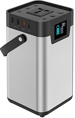WSHA Batterie Externe Portable 54000mAh 200Wh Centrale Solaire 110V 220V AC DC USB avec écran LED et Lampe de Poche, pour Ferme, Chantiers, Urgence familiale