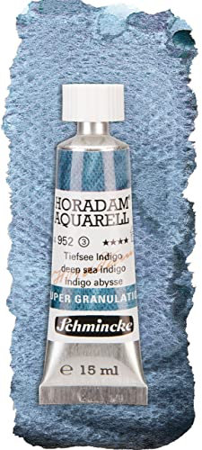 Schmincke – HORADAM® AQUARELL, Super Granulation, 14 952 006, Tiefsee Indigo, 15 ml, sehr stark granulierende Farbtöne, feinste, supergranulierende Aquarellfarben