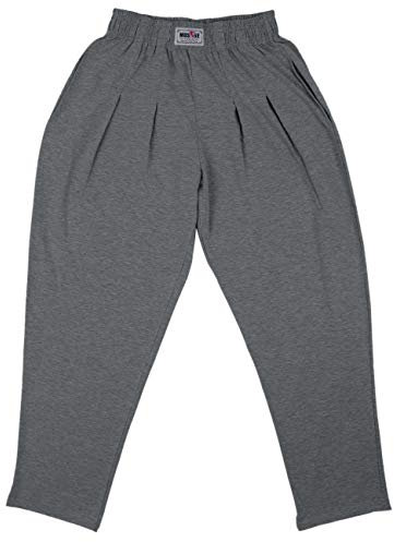 Muscle Alive Herren Fitnessstudio Ausgebeulte Hose für Bodybuilding Baumwolle und Elasthan Dunkelgrau XL