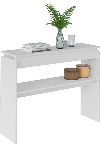 MOMMA HOME - Meuble de Hall d'entrée - Modèle Creta - Table Console avec Compartiment Ouvert - Idéal pour Les Halls d'entrée ou Les couloirs - Finition Blanche - 100 x 30 x 78,5 cm