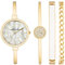 Anne Klein Women's Bangle Watch and Bracelet Set Gold