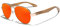 KINGSEVEN Handgefertigte Holzsonnenbrille Polarisierte Herrenbrille UV400 Schutzspiegel Brillen Holzbügel Z5518 (Orange)