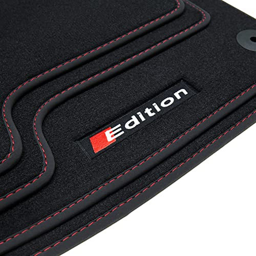 tuning-art BED513 Fußmatten Edition Line passend für Citroen C4 3. Generation 2020-, Naht:Rot