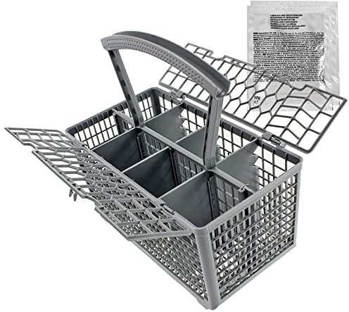SPARES2GO Cutlery Basket Cage & Lid Compatible with Electrolux Dishwasher (Removable Handle, 235 x 242 x 130) + 2 Limescale Descalers