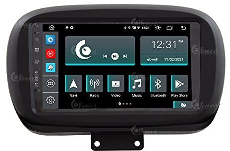 JF Sound - Autoradio Custom Fit per Fiat 500X - Android 8 Core - GPS - Bluetooth - WiFi - CarPlay/Android Auto - Full HD Touchscreen Display 9 - DAB+ - USB - Comandi Vocali