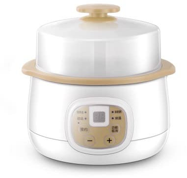 REJOON 220 V Multifunktionaler Slow Cooker Dampfgarer Heizbecher Hot Pot Elektrischer Reiskocher Edelstahl Dampfgarer Lebensmittelkocher (Color : White)
