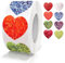 Aufkleber Herz 8 Farben Selbstklebende Herzform Etiketten Rolle 38mm klein Farbkodierung Heart Sticker liebe für Hochzeiten Scrapbooking Geschenke dekoration 500 Stück