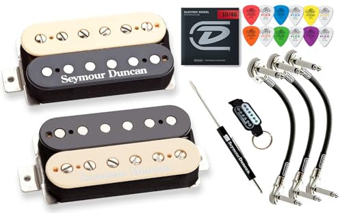 Seymour Duncan Hot Rodded Humbucker Set Matched SH-2n Jazz SH-4 JB Guitar Pickup Tonebird Bundle Perfect for Blues, Rock, Country, and Metal (Zebra)