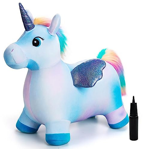 U&C Planet Animal Hopper for Toddler, Unicorn Hopper for Kids, Bouncy Horse Hopping Toy, Ride on Unicorn Hop, Christmas Birthday Gift for 1 2 3 4 5 6 Years Old Hop Along Yard Indoor Outdoor