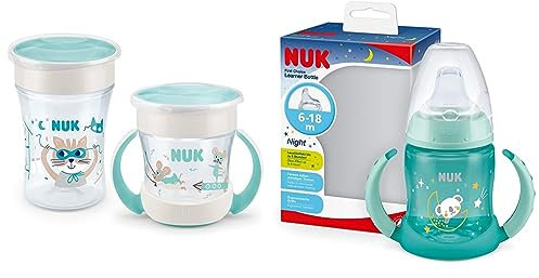 NUK Magic Cup & Mini Magic Cup Trinklernbecher, Duo-Set & First Choice Trinklernflasche mit Leuchteffekt | 6-18 Monate