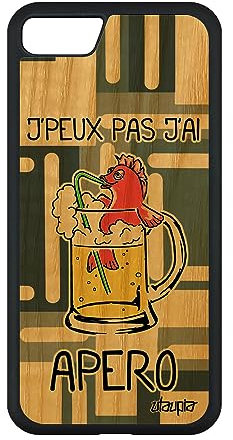 Coque Bois Humour j'peux Pas J'Ai apero pour Apple iPhone SE 2022 Silicone Mobile bourré Portable Biere Telephone Pas Cher Texte Comique