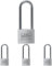 Burg-Wächter Vorhangschloss, Vorhängeschloss mit Schlüssel, 6,9 mm Bügelstärke, massives Aluminiumschloss, Innenwerk rostfrei, Gehärtet, Alutitan 770 HB 40 65 SB (Packung mit 4)