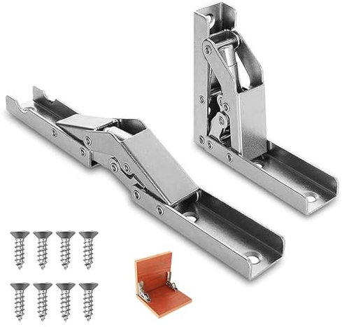 2 Stück Regal Scharnier, 90/180 Grad Folding Regal Scharnier, Klappscharnier Schrank Scharniere, Versteckte Tischhalter Scharnier Mit Schrauben, Möbel Scbnarnier für Schranktüren Tisch