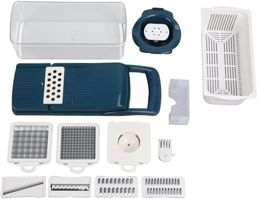 Cortador de alimentos, picador de verduras 15 en 1, rallador, cortador de alimentos multifuncional, picador vegetal, patata, cebolla, zanahoria, herramienta de cocina