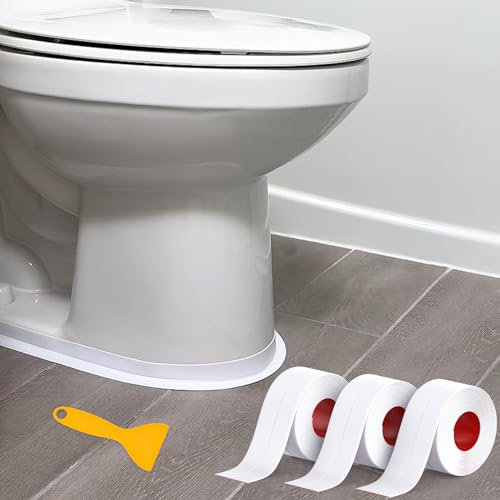 Digtokore Bath Sealant Strip, 3 Rolls Bathroom Sealant, Waterproof Caulk Strip White Sealant Tape for Bathroom, Kitchen, Bathtub, Toilet, Wall Floor, with Sealing Tool
