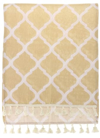 QUARKZMAN Housse de Protection pour Four à Micro-Ondes, 13,78x37,4 en Coton et Lin, Housse Décorative pour Appareils de Cuisine, Couleur Jaune Foncé en Forme de Losange