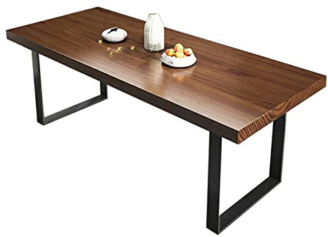 GUHPZA Bürotische Computertisch aus Massivholz - 120 cm lang, 5 cm Dicke Schreibtischplatte, Multifunktionsschreibtisch, mit stabilen Tischbeinen aus Eisen, einfach zu montieren
