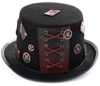 HJHB1WL HHBWL1 Halloween Musik Festival Karneval Tag Requisiten Cos Heavy Metal Hut Retro Gothic Steampunk Hut
