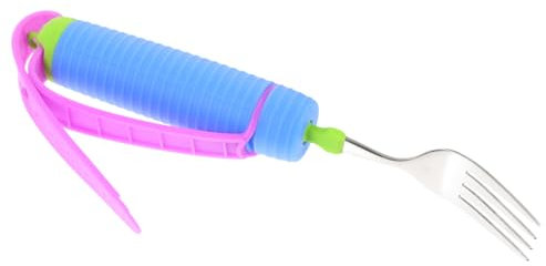 COLLBATH Utensilio Adaptable Para Personas Discapacidad Vajilla Reforzada Tenedor Antideslizante Ligero y Fácil De Usar