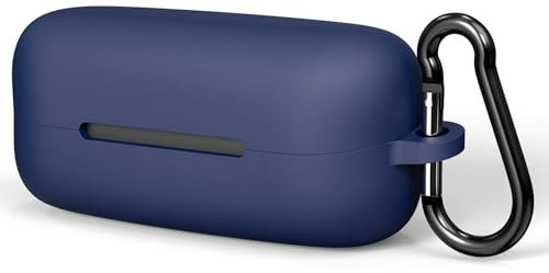 Geekria Silicone Case Cover Compatible with Sony WF-C510 True Wireless Earbuds, Protective Earphones Skin Cover with Keychain Hook, Charging Port Accessible, Front LED Visible (Blue)