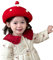 AIBEARTY Baskenmütze für Kinder, Mädchen, französische Perle, warm, für den Winter, Roter Pilz, Einheitsgröße