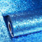 ReWallpaper Selbstklebende Tapete Glitzer Blau Glitzerfolie Textil Flash 40CMx7M Klobiger Klebefolie Glitzer Möbel Blau Wandtapete Wohnzimmer Schlafzimmer Vintage Pailletten Strukturtapete