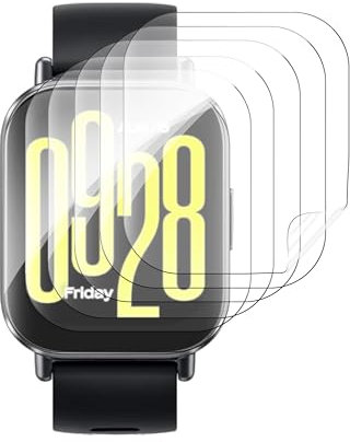 nvskvd 6 Pezzi Pellicola Idrogel per Xiaomi Redmi Watch 5 Active/Redmi Watch 5 Lite, Pellicola Protettiva Trasparente HD Morbida TPU Senza Bolle Trasparente HD Schermo Protettivo (Non Vetro Temperato)