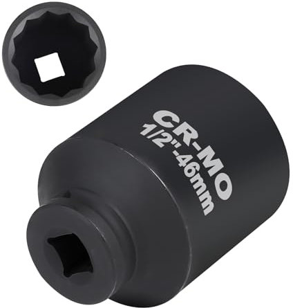 MIGUBIGU 1/2 Chiave Bussola 46mm a 12 Punto, Set di Bussole a Impatto, Bussola Poligonali a 12 Punto, Set di Dadi Multidenti in Acciaio Cromo Vanadio