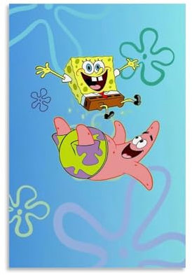 YRUAWRH SpongeBob SquarePants (7) Poster, Wandkunst, ästhetisches Cover, Leinwand, Vintage-Poster, dekoratives Gemälde für Schlafzimmer, Wohnzimmer, 30 x 45 cm, ungerahmter Stil