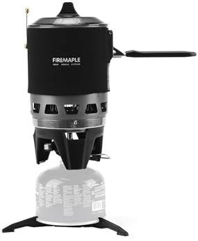 Fire-Maple FMS-X3 0.8 Litre Camping Stove Portable Gas Backpacking Stove with Electric ignition Pot Support & Fuel Can Stabiliser Jet Burner Pot System for Outdoor Trekking Hiking(Black)