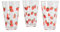 HOMLA TOKEN SUMMER Lot de 3 verres transparents avec motif fraise 300 ml Passe au lave-vaisselle