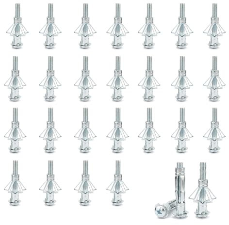 Tyatiyzn 30 PCS Tasselli Metallici Cemento , Tasselli Soffitto Calcestruzzo , Tasselli Pareti Vuote, Per Cartongesso, Pannelli in Fibra di Gesso, Fissaggio su Calcestruzzo