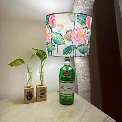 GoGiftid Upcycled Lamp Created Using Gin Tanqueray Bottle | Unique Gin Lover's Gift | Quirky Eco-Friendly Bar Lighting | Repurposed Glass Bottle Decor | Table Lamps