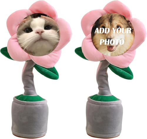 Generisch Benutzerdefiniertes sprechendes Sonnenblumenspielzeug,imitierende Plüschpuppe mit singender und Tanzender Cartoon-Sonnenblume,Familie,Freunde Geschenke (Pink)