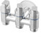 Válvula de ángulo de 3 vías Válvula desviadora de agua multifunción con triple salida grifo de ducha divisor para lavadora, lavavajillas, construcción de acero (plata)