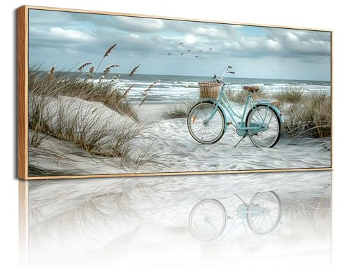 MHARTK66 ästhetische mit Rahmen Bilder Wohnzimmer Meer Gemälde 80x180 cm | maritime landschaft, leinwandmaterial, hd-druck, leicht aufzuhängen, einfache montage, für viele räume, gute geschenkidee