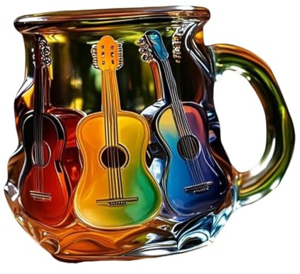 FytStycale Gitarren Tasse Kunsttasse Trinkgefäß Sammlerstück Als Funktionale Und Stilvolle Dekoration für Die Wohnung Aus Leichtem Harz Gefertigt für Männer Und, Style B