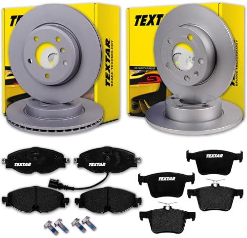 Textar Bremsscheiben + Beläge vorne+hinten | 92120805 + 2568301 + 92224903 + 2500801 für Golf 7 A3 8V Leon 5F