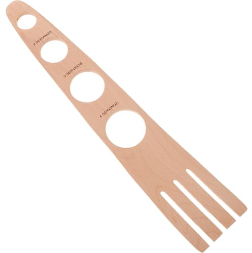 ANDRESLAD Misuratore per Spaghetti in Legno a 4 Fori per 4 Porzioni Strumento per Misurare la Pasta Gadget Cucina Portatile e Lavabile per Controllo Porzioni in Cucina e Viaggi
