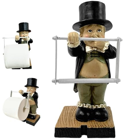 Lustiger Toilettenpapierhalter, niedliche, einzigartige Butler Statue, Taschentuchbox Abdeckung aus Kunstharz, kreative Heimdekoration für Badezimmer und Wohnzimmer, modernes, stilvolles Accessoire (