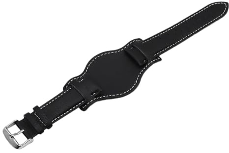TOYANDONA Lederarmband Uhr mit 18mm Anschluss Klassisches Herrenarmband aus Echtem Rindsleder mit Unterlage Allergiefreundliches Uhrenband für Täglichen Gebrauch