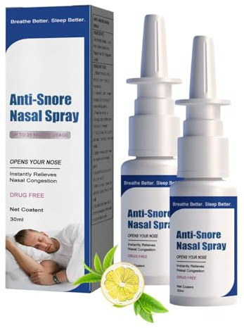 2 Flaschen Anti Schnarch Spray, Anti-Schnarch Nasenspray, Anti-Schnarch-Geräte, Reduziert Schnarchen Wirksam, Einfach Anzuwenden, Hilft Ihnen, Besser Zu Schlafen (30 ML X 2)