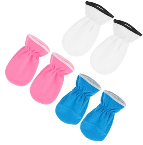 3 Paar Handpflegehandschuhe aus Polyester mit Elastischem Bund | Parafinwachs, Heimtherapie und Nachtpflege, Geeignet bei Trockenen Händen, Weiche Innenlage
