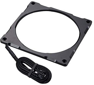 Phanteks Halos Lux 140mm RGB LED Fan Frame Aluminium – Black, Compatible with PC Case Fans, Premium Aluminium Frame, Brilliant LED Lighting, Easy Installation