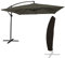 Happy Garden – Sombrilla excéntrica Molokai Cuadrada 3 x 3 m Gris con manivela. Sombrilla reclinable, Plegable y giratoria con Funda Protectora.