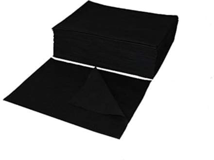 EKO Higiena - Serviettes Jetables 70x50cm - Grand - Noir - 100 Pièces - Perforé - Absorbant - en Tissu Non Tissé Doux - pour Studio De Cosmétique, Manucure, Sauna, Spa - Plié