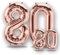 FUNXGO® folienballon 80 rosegold - 2 Stück - 42 & 17- luftballon Zahl 80 - Zahlen Ballon 80 Deko - zum 80. Geburtstag, Hochzeit, Jubiläum, Fest, Party Dekoration -100cm & 38cm- Ballon 80 rosegold